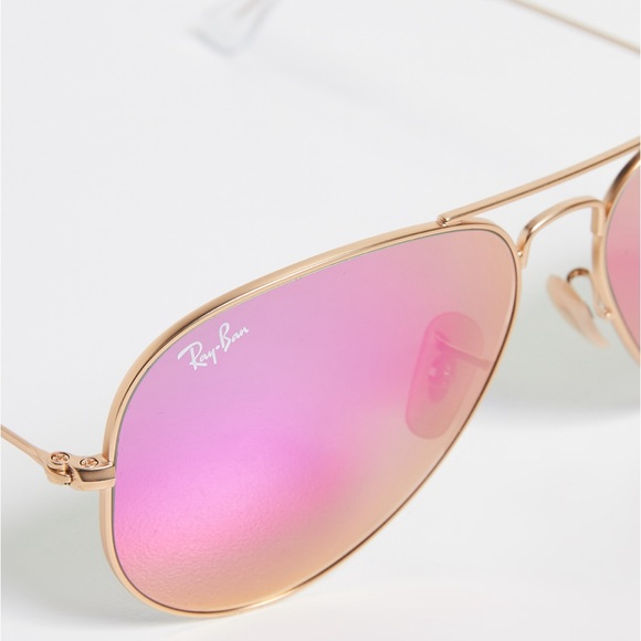 Rayban Classic Mirror Aviators in Pink. - Picture 4 of 8